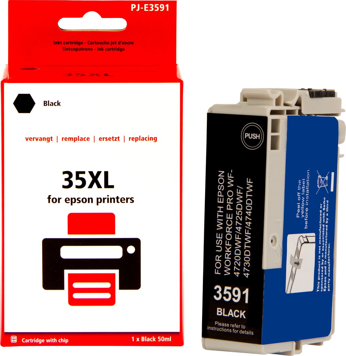 Epson 35XL (T3591) inktcartridge |Zwart| - Pixeljet